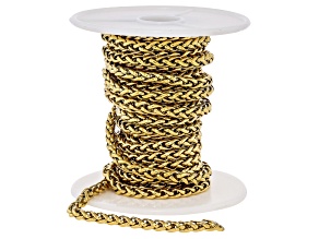 18K Gold Over Stainless Steel 4mm Unfinished Wheat Chain Total of 3 Meters