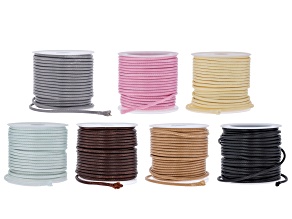 Multicolor 2mm Wax Cord Set of 7 Total of 70 Meters