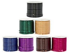 Multicolor 2mm Wax Cord Set of 7 Total of 70 Meters