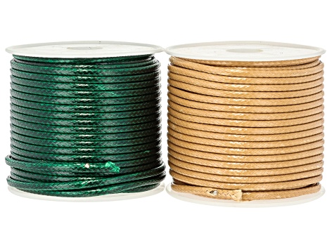 Multicolor 2mm Wax Cord Set of 7 Total of 70 Meters