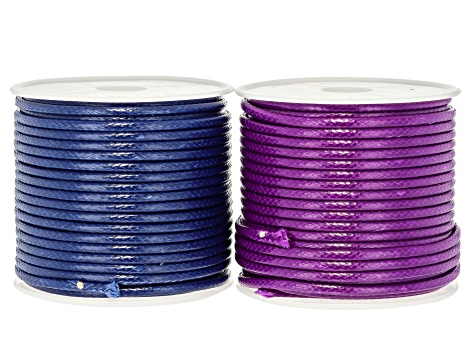 Multicolor 2mm Wax Cord Set of 7 Total of 70 Meters
