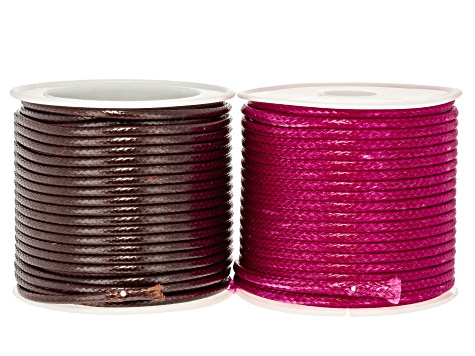 Multicolor 2mm Wax Cord Set of 7 Total of 70 Meters