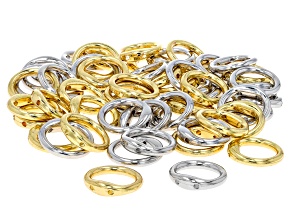 Gold & Silver Tone 18mm Double Top Drill Hole Open Circle Component Set of 54mm