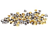 Rhodium Over Brass & 18K Gold Over Brass 4x3mm End Bead Set of 100