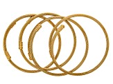 Stainless Steel & 18k Gold Over Stainless Steel 60x3mm Bracelet Set of 8