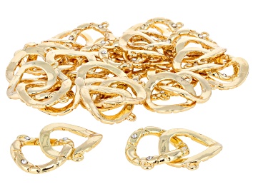 Gold Tone Double Oval Connector Set of 25