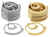 Silver & Gold Tone 45mm Double Circle with Jump Rings Pendant Set of 28 ...