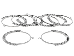 Stainless Steel Open Circle 38mm Earring Component Set of 8