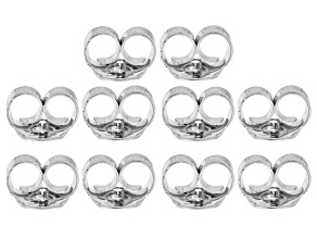Rhodium Over Sterling Silver 5mm Butterfly Earring Backs Set of 5