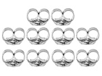 Rhodium Over Sterling Silver 5mm Butterfly Earring Backs Set of 5