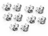 Rhodium Over Sterling Silver 5mm Butterfly Earring Backs Set of 5