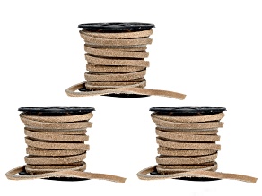 Natural Color Split Suede Spool Set of 3 Spools Total of 15 Meters