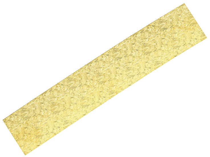 Gold Tone Floral Pattern 24 Gauge Metal Sheet Approximately 2.5" Wide & 12" in Length