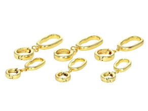 Gold Tone Enhancer with Oval Embellishment in Two Sizes Set if 6
