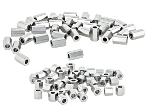 Stainless Steel Hexagon Spacer Bead in Two Sizes Set of 80