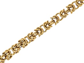 18k Gold Over Stainless Steel 6mm Byzantine Unfinished Chain Approximately 30" in Length