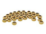 18K Gold Over Stainless Steel Silicone Slider Bead Findings in 6 Sizes Appx 100 Pieces Total