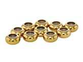 18K Gold Over Stainless Steel Silicone Slider Bead Findings in 6 Sizes Appx 100 Pieces Total