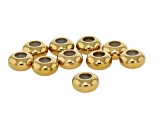 18K Gold Over Stainless Steel Silicone Slider Bead Findings in 6 Sizes Appx 100 Pieces Total