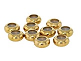 18K Gold Over Stainless Steel Silicone Slider Bead Findings in 6 Sizes Appx 100 Pieces Total