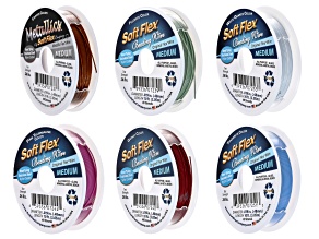 Soft Flex Gemstone Color .019" Bead Stringing Wire Set of 6 Total of 60 Feet