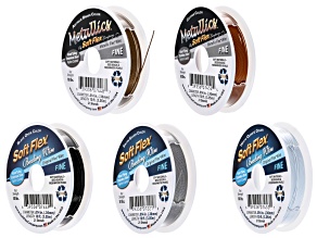Soft Flex Multicolor .014" Bead Stringing Wire Set of 5 Total of 50 Feet