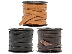 Black, Saddle, & Chocolate 5mm Deertan Cord Set Total of 15 Meters