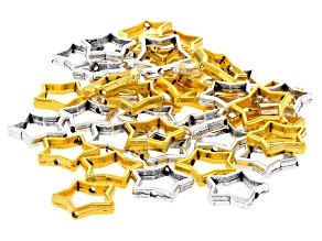 Gold & Silver Tone 14.5mm Star Bead Frame Set of 40