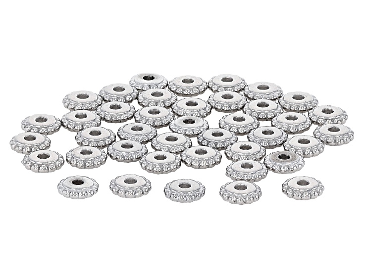 Stainless Steel 6mm Spacer Bead Set of 40