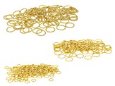 Gold Tone Diamond Cut Jump Rings in Assorted Sizes Set of 350
