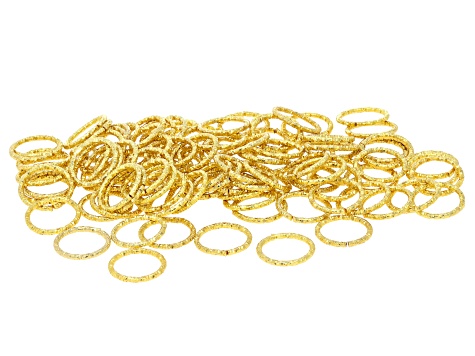 Gold Tone Diamond Cut Jump Rings in Assorted Sizes Set of 350