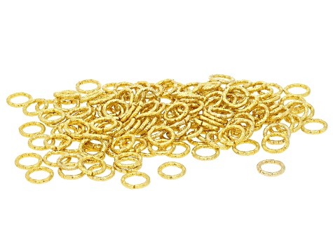 Gold Tone Diamond Cut Jump Rings in Assorted Sizes Set of 350