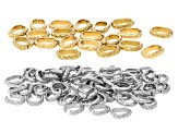 Stainless Steel & 18k Gold Over Stainless Steel 6x8mm Pinch Bail Set of 90