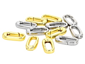Gold & Silver Tone 15x7mm Spring Clasp Set of 12