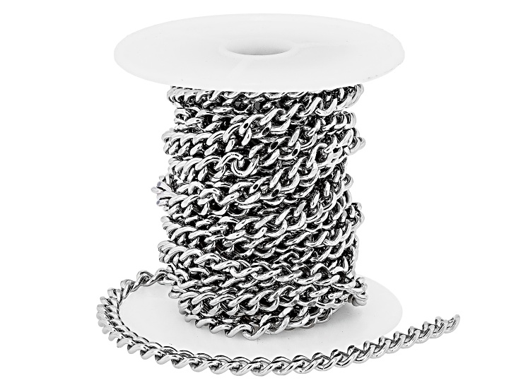 Stainless Steel 6x5mm Cuban Link Unfinished Chain Total of 4 Meters
