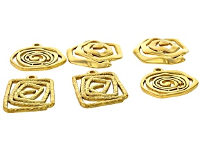 18K Gold Over Stainless Steel Pendant Set of 6