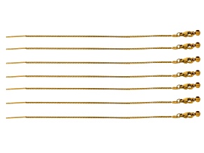 18K Gold Over Stainless Steel 1mm Adjustable Slider Bracelet Finding Set of 7