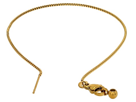 18K Gold Over Stainless Steel 1mm Adjustable Slider Bracelet
