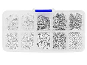 Antique Silver Tone Multi-Shaped Heart Pendant Set of 100