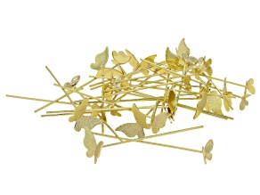 Gold Tone 47mm & 48mm Butterfly Headpin Set of 30