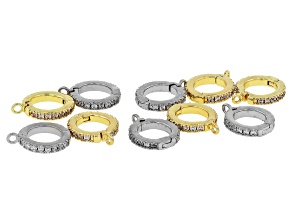 Silver & Gold Tone Cubic Zirconia Accented Enhancer Set of 10