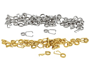 Stainless Steel & 18k Gold Over Stainless Steel 12.5x.8mm Wire Bail Set of 80