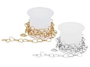 18k Gold Over Stainless Steel & Stainless Steel 8x10mm Set of 2 Meters