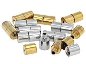 18k Gold Over Stainless Steel & Stainless Steel Screw Clasp Set of 12