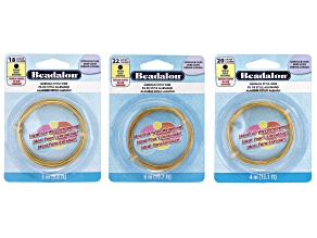 Gold Tone German Style Round Wire 18, 20, & 22 Gauge Set Total of 13 Meters