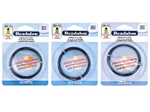 Hematite Color German Style Round Wire 20, 22, & 24 Gauge Set Total of 28 Meters