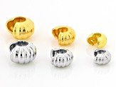 Textured Brass Clamp-On Bead Tip Findings in Assorted Colors & Sizes appx 600 Pieces Total
