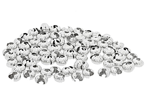 Textured Brass Clamp-On Bead Tip Findings in Assorted Colors & Sizes appx 600 Pieces Total