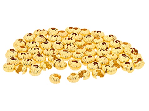 Textured Brass Clamp-On Bead Tip Findings in Assorted Colors & Sizes appx 600 Pieces Total
