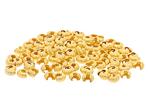 Textured Brass Clamp-On Bead Tip Findings in Assorted Colors & Sizes appx 600 Pieces Total